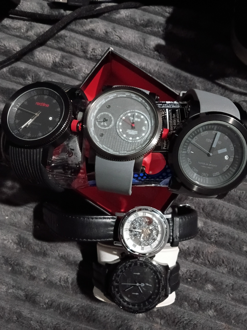 3 Redline Men's Gray and Black Sport Watches. 1 Detomatso 1 Unbranded.